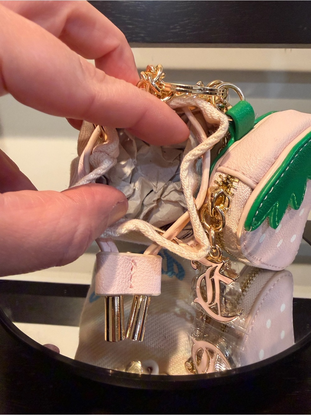 Juicy Couture Mini Bucket Bag & Strawberry Keychain Bag Charm - Picture 10 of 11